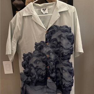 Tide Bear Graphic Button-Up Shirt